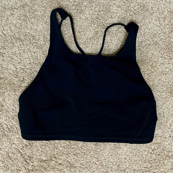 lululemon athletica Strappy Black Sports Bra Size 6 - Picture 2 of 4